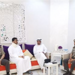 A delegation from “Ras Al Khaimah Residency” visits a colleague who underwent a surgery-thumb