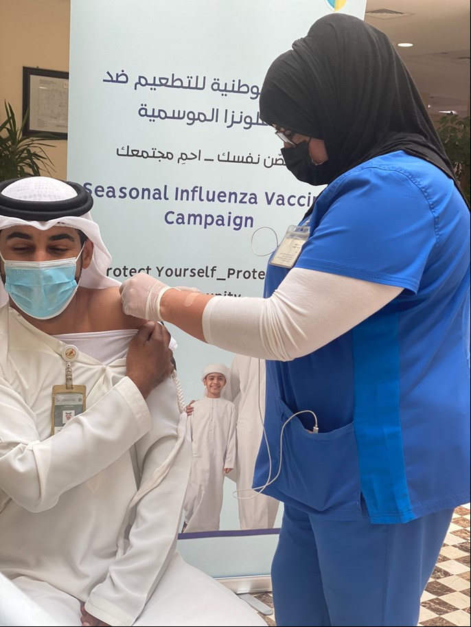 الهوية والجنسية والجمارك وأمن المنافذ تنظم حملة التطعيم ضد الانفلونزا الموسمية